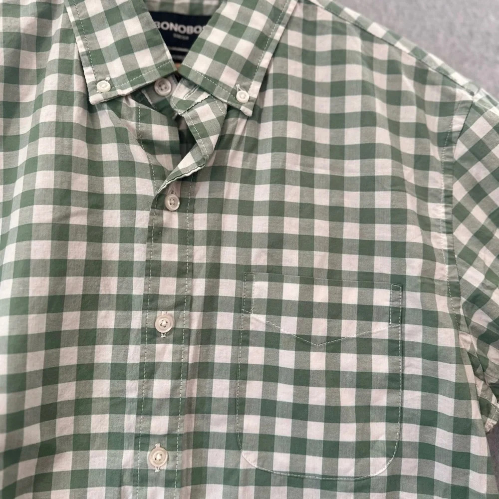 BONOBOS RIVIERA STRETCH SHORT STANDARD FIT PLAID BUTTON-UP SHIRT Medium U0753 - Picture 6 of 15